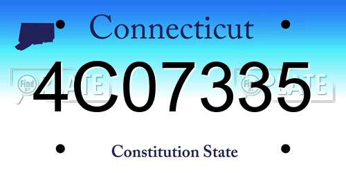 4C07335 Connecticut License Plate