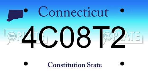 4C08T2 Connecticut License Plate