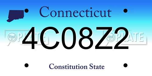 4C08Z2 Connecticut License Plate