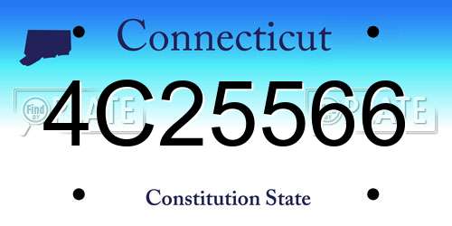 4C25566 Connecticut License Plate
