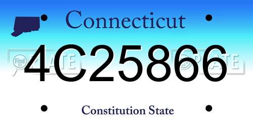 4C25866 Connecticut License Plate