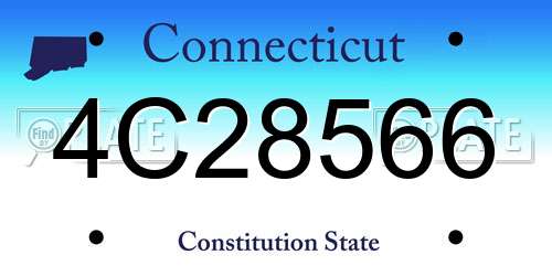 4C28566 Connecticut License Plate