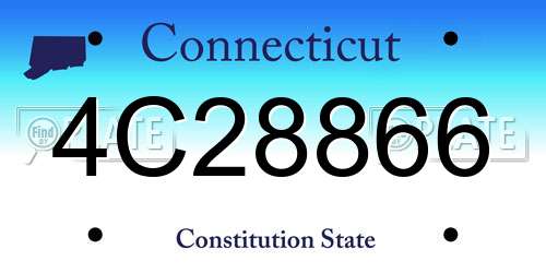 4C28866 Connecticut License Plate