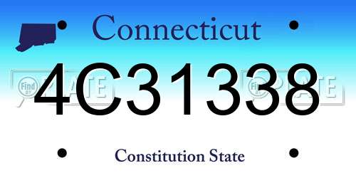4C31338 Connecticut License Plate