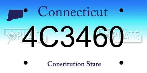 4C3460 Connecticut License Plate