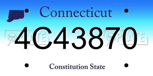 4C43870 Connecticut License Plate