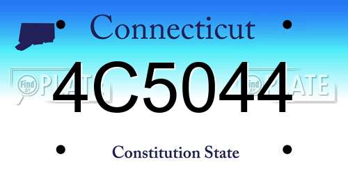 4C5044 Connecticut License Plate