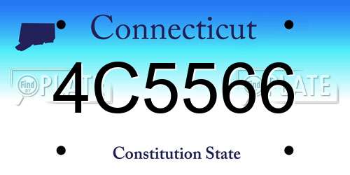 4C5566 Connecticut License Plate