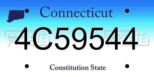 4C59544 Connecticut License Plate