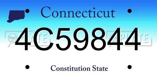 4C59844 Connecticut License Plate