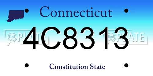 4C8313 Connecticut License Plate