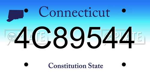4C89544 Connecticut License Plate