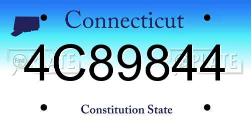 4C89844 Connecticut License Plate