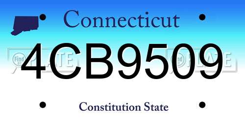 4CB9509 Connecticut License Plate