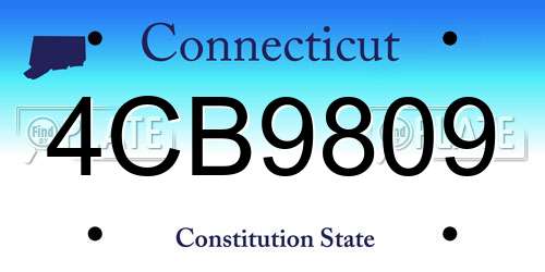 4CB9809 Connecticut License Plate