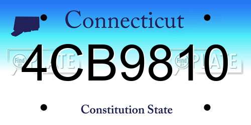 4CB9810 Connecticut License Plate