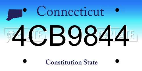 4CB9844 Connecticut License Plate