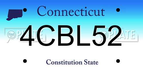 4CBL52 Connecticut License Plate