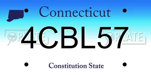 4CBL57 Connecticut License Plate