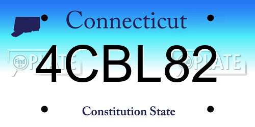 4CBL82 Connecticut License Plate