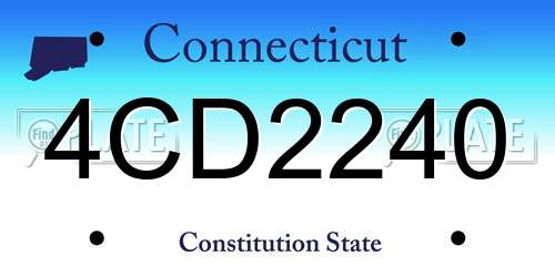 4CD2240 Connecticut License Plate