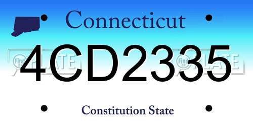 4CD2335 Connecticut License Plate
