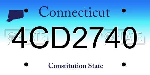 4CD2740 Connecticut License Plate