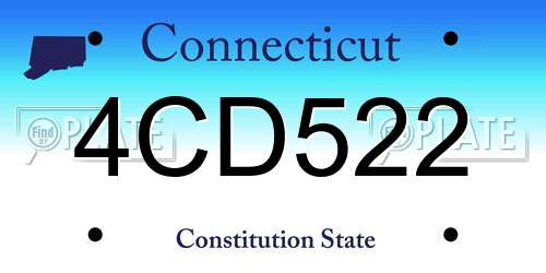 4CD522 Connecticut License Plate