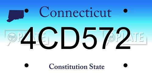 4CD572 Connecticut License Plate