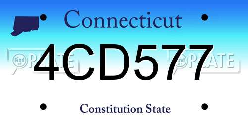 4CD577 Connecticut License Plate