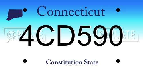 4CD590 Connecticut License Plate
