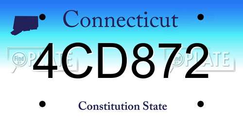 4CD872 Connecticut License Plate