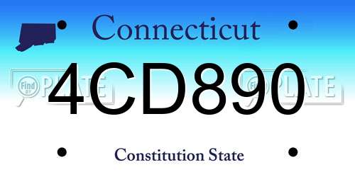 4CD890 Connecticut License Plate