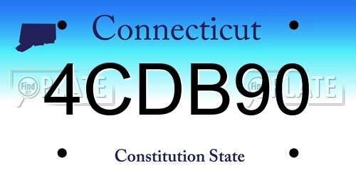 4CDB90 Connecticut License Plate