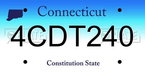 4CDT240 Connecticut License Plate