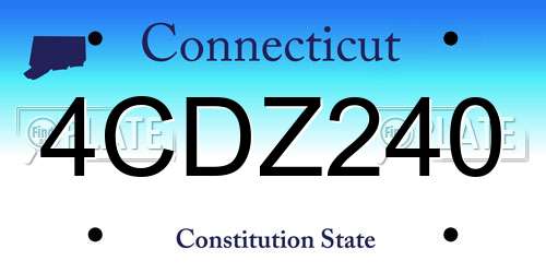 4CDZ240 Connecticut License Plate