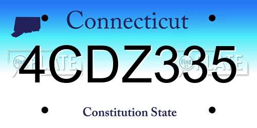 4CDZ335 Connecticut License Plate