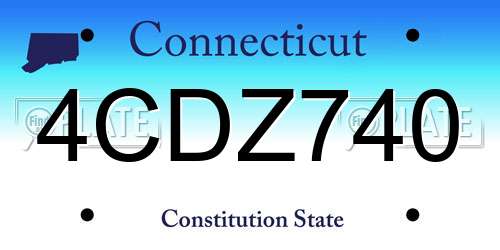 4CDZ740 Connecticut License Plate
