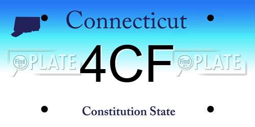 4CF Connecticut License Plate