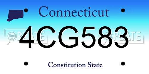 4CG583 Connecticut License Plate