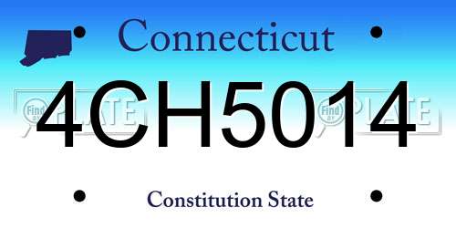 4CH5014 Connecticut License Plate