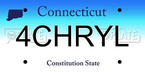 4CHRYL Connecticut License Plate