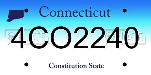 4CO2240 Connecticut License Plate