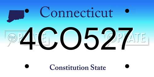 4CO527 Connecticut License Plate