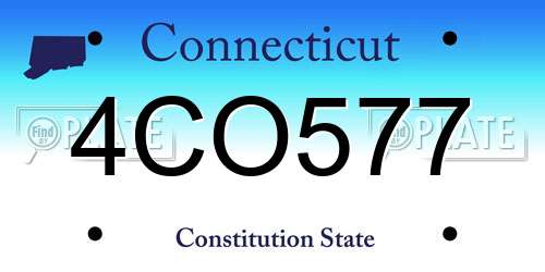4CO577 Connecticut License Plate