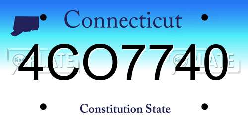 4CO7740 Connecticut License Plate