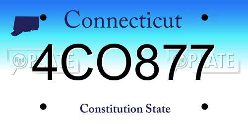4CO877 Connecticut License Plate