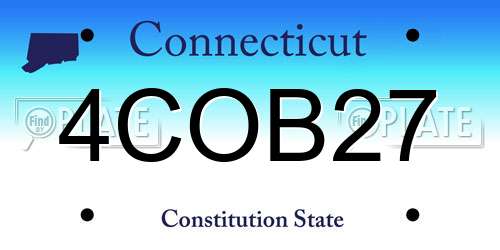 4COB27 Connecticut License Plate