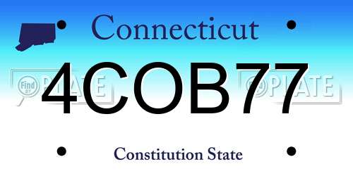 4COB77 Connecticut License Plate