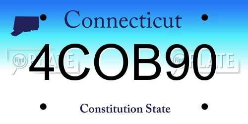 4COB90 Connecticut License Plate